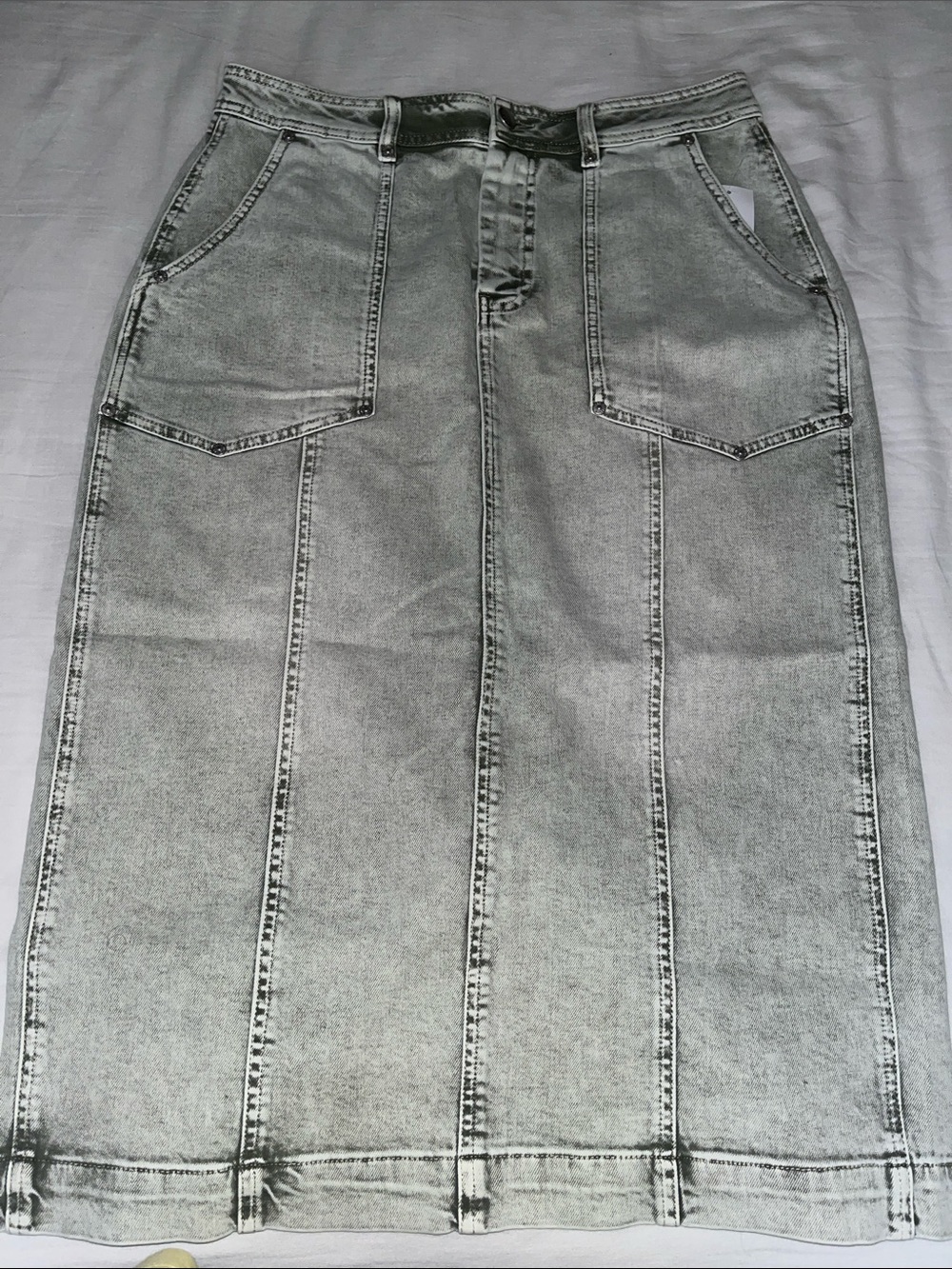 Avec Les Filles Denim Maxi Skirt